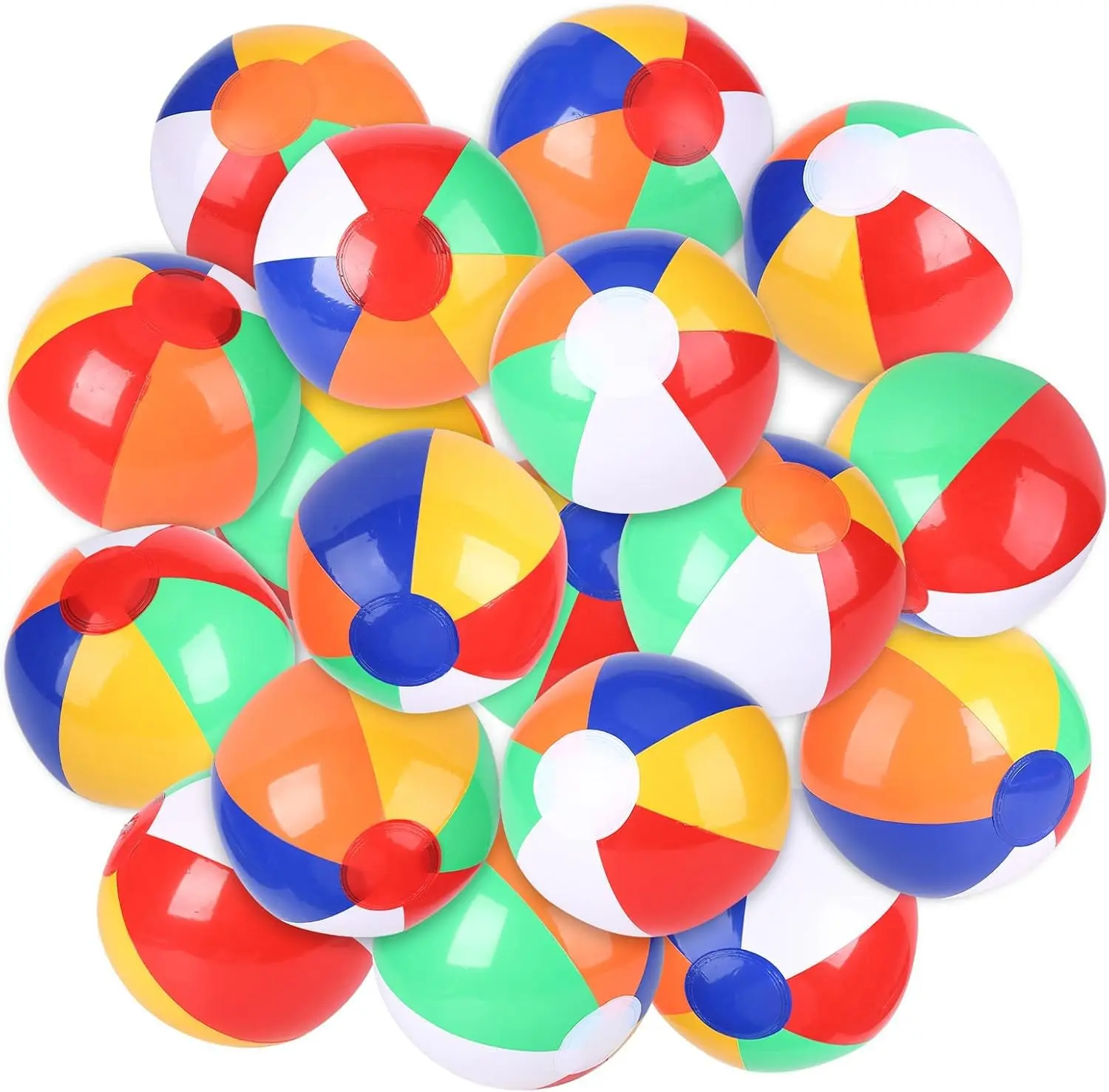 Garvee 18-Pack 19cm Inflatable Rainbow Beach Balls - Pool Party Toys, Party Favors for 3–4 Yrs Kids