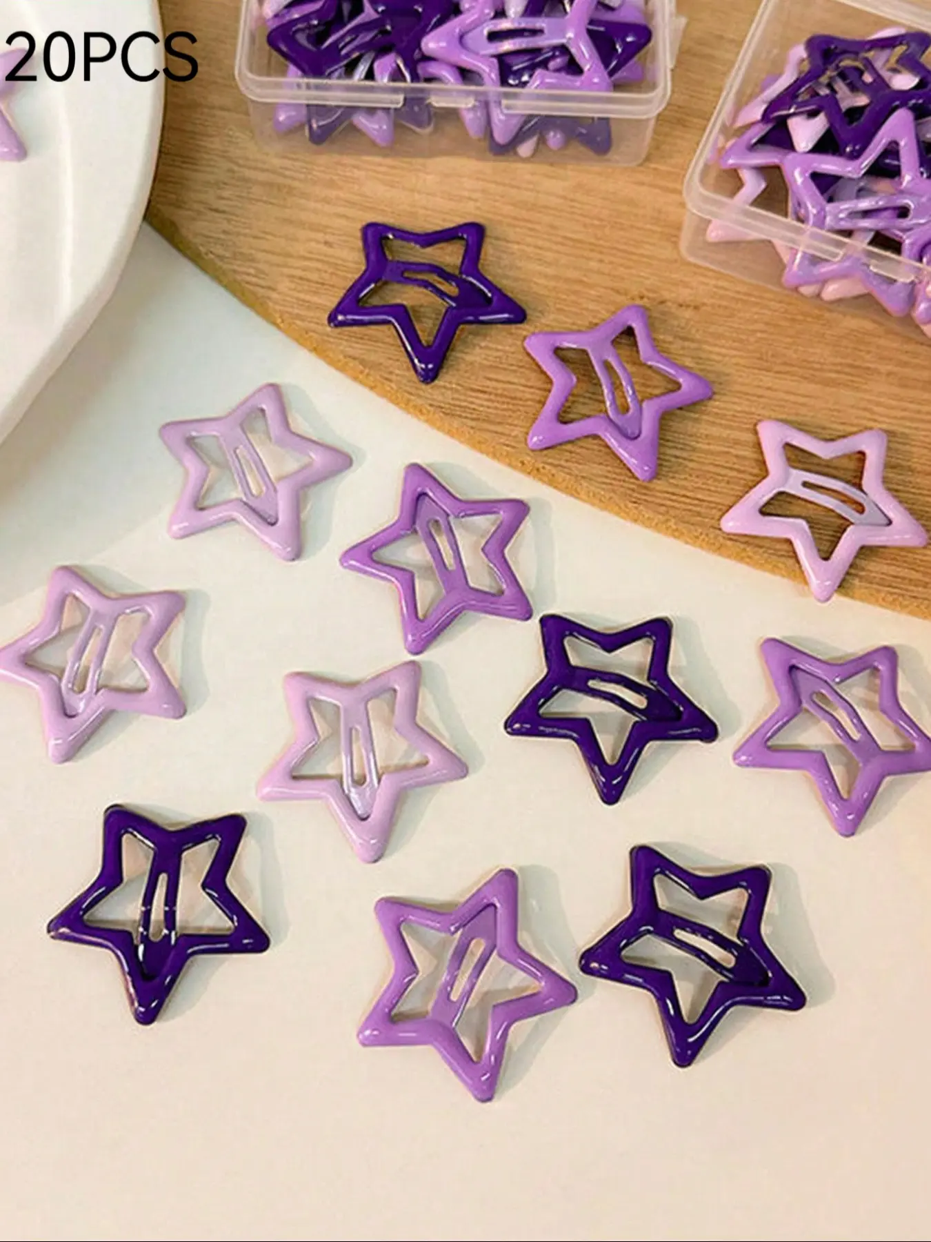 20pcs Metal Star Hair Clips, Hairclips, Fashion Mini Hair Accessories, Hair Style Accessory, Cute Decorative Hair Pins for Daily Use, School Supplies, Hair Clip Set