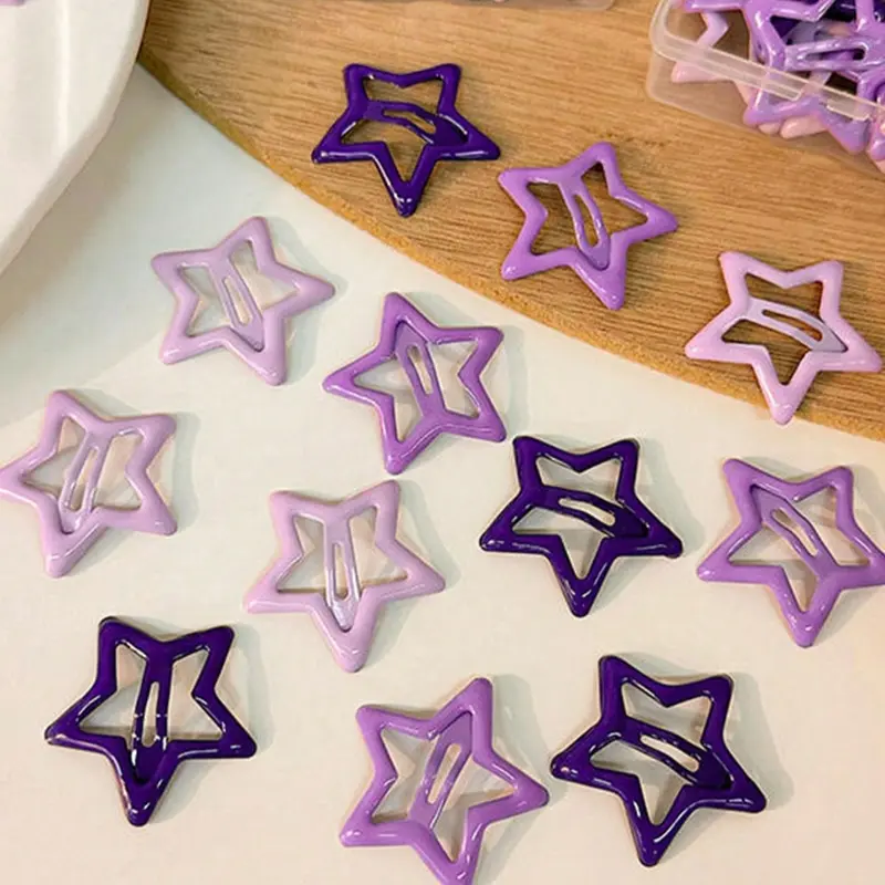 20pcs Metal Star Hair Clips, Hairclips, Fashion Mini Hair Accessories, Hair Style Accessory, Cute Decorative Hair Pins for Daily Use, School Supplies, Hair Clip Set
