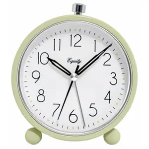 La Crosse Technology  5 in. Pale Green Metal Tabletop Alarm Clock