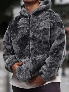 Men's Hooded Fleece Zipper Jacket, Soft Skin-Friendly, Warm and Fashionable, Street Style, Perfect for Outdoors