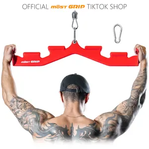 MOST GRIP LAT Pull Down Bar with 6 Ergonomic Handles, Neutral Grip LAT Pulldown Attachments for Whole Back Training, Wide Grip LAT Pulldown Bars for Home Gym Cable