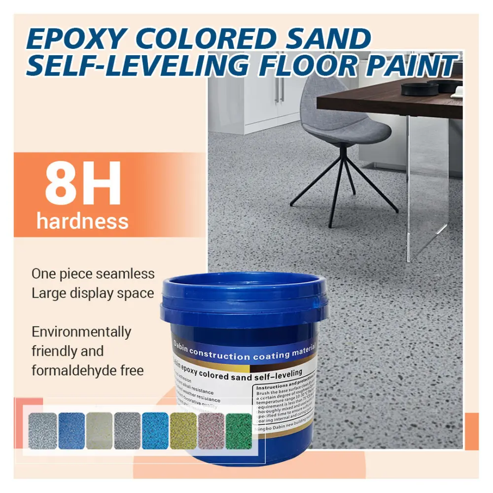 Epoxy Sand Paint Set with Tools - Epoxy Floor Coating, Multiple Color Options, Easy-to-Operate for Home Improvement Roofing & Flooring Building Supplies