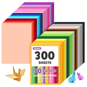 Colored Cardstock Paper, 300 Sheets 8.5in x 11in 180GSM/65LB, 50 Assorted Colors Construction Card Stock for Printing, Card Making, School & Office Supplies