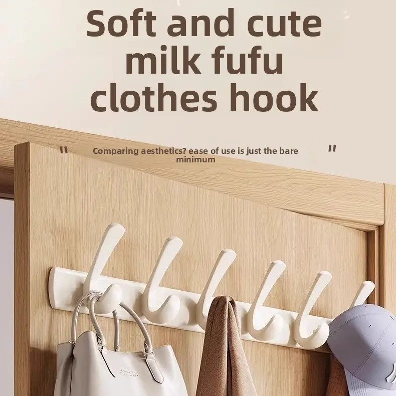 Fish-Shaped Wall Mount Hook Rack, Space Aluminum Nail-Free Glue No-Drill Hanger Organizer with Various Hook Counts (4, 5 & Above Multiple Options) in Gunmetal/White