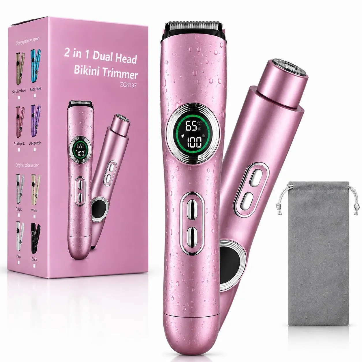 Dual Head Electric Shaver, Body Hair Trimmer & Facial Hair Remover, Nose Hair Clipper, Ipx7 Waterproof, for Leg Arm Body Face, Cordless Waterproof Shaver silky smooth skin dermaplane razor