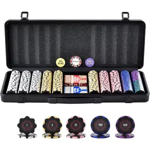 Spring new arrivals Poker Chip Set, 500-Piece Poker Set, Complete Poker Playing Game Set with Carrying Case, Heavyweight 14 Gram Casino Clay Chips, Cards, Buttons and Dices, for Texas Hold'em, Blackjack, Gambling