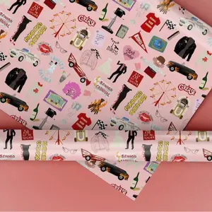 Grease Movie Wrapping Paper, Retro Musical Film Gift Wrap Sheet, Vintage 70s Cinema Inspired Wrapping Paper, Unique Holiday Gift Wrap for Movie Fans