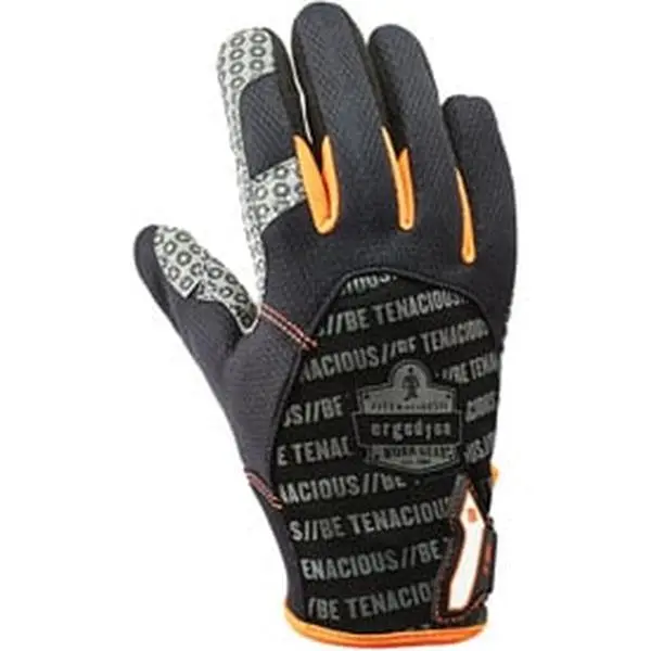 Ergodyne ProFlex 821 Velcro Wrist Handler Work Glove - Black, Large Size, Silicone Spandex, Textured Palm, Wet Grip, Secure Hold, 0.23 lbs, Abrasion Resistance: 2, CE Approved (Home Improvement & Security Work Safety Equipment, Includes Delivery), Carpent