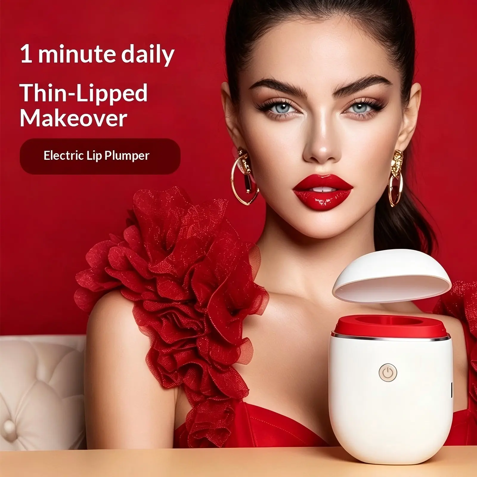 Electric Lip Plumper Tool Vacuum Design, Three Adjustable Settings, USB Rechargeable, Gentle Skin-Friendly, Moisturizing Sensual Lips
