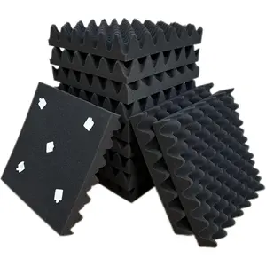 6 Pack Acoustic  Panels 12" x 12" x 2" Egg  Acoustic Wall Panels Recording Studio Acoustic  Panels (Black)