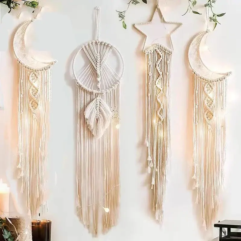 Boho Macrame Dream Catcher - Handwoven Wall Hanging