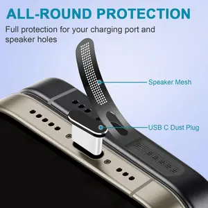 USB C Dust Plug, 4 Pack USB C Port Cover, Type C Charging Port Plug Cover with Speaker Dust Cover, Phone Accessories for iPhone 17, iPhone 15/16/16 Plus/16 Pro/16 Pro Max