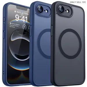 Enhanced Magnetic Phone Cover for iPhone 17E, 16E with Complete Camera Shielding, Translucent Matte End, Shock-Resistant Design, And Wireless Charging Compatibility