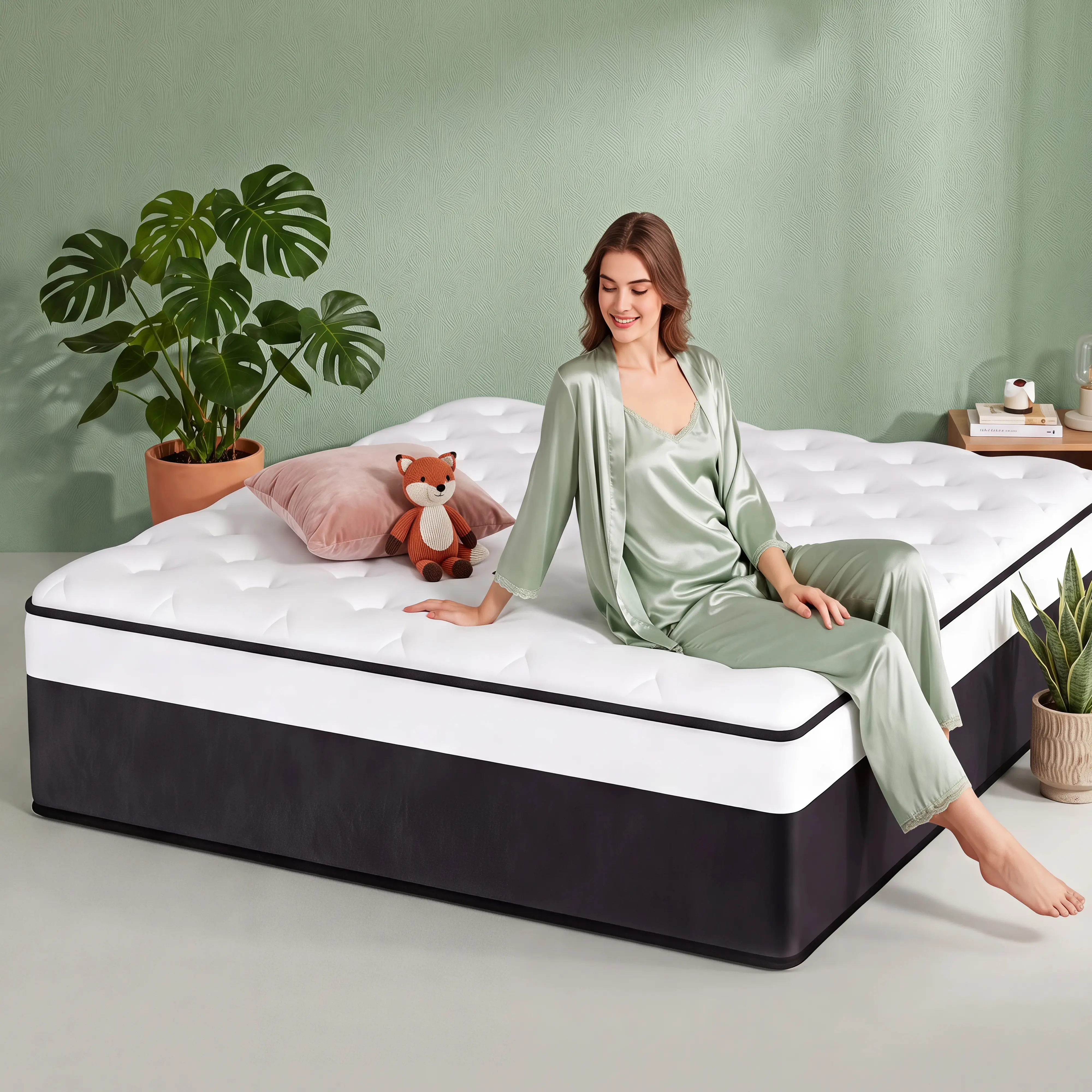 【summer】12/14 Inch   high quality  Twin / Full / Queen / King Sizes   cool sleep  Hybrid Mattress in a Box, MediuFirm Pressure Relief Cooling Memory Foam & Pocket Springs CertiPUR-US colcho para cama mattress jelly bed mattress colchone Set