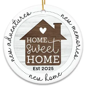 Home  Ideas - Housewarming Gifts for Couples -  Home Ornament 2025 - First House Ornament 2025 - First House Gifts for Owners, Men, Women - Housewarming Ceramic Christmas Keepsake