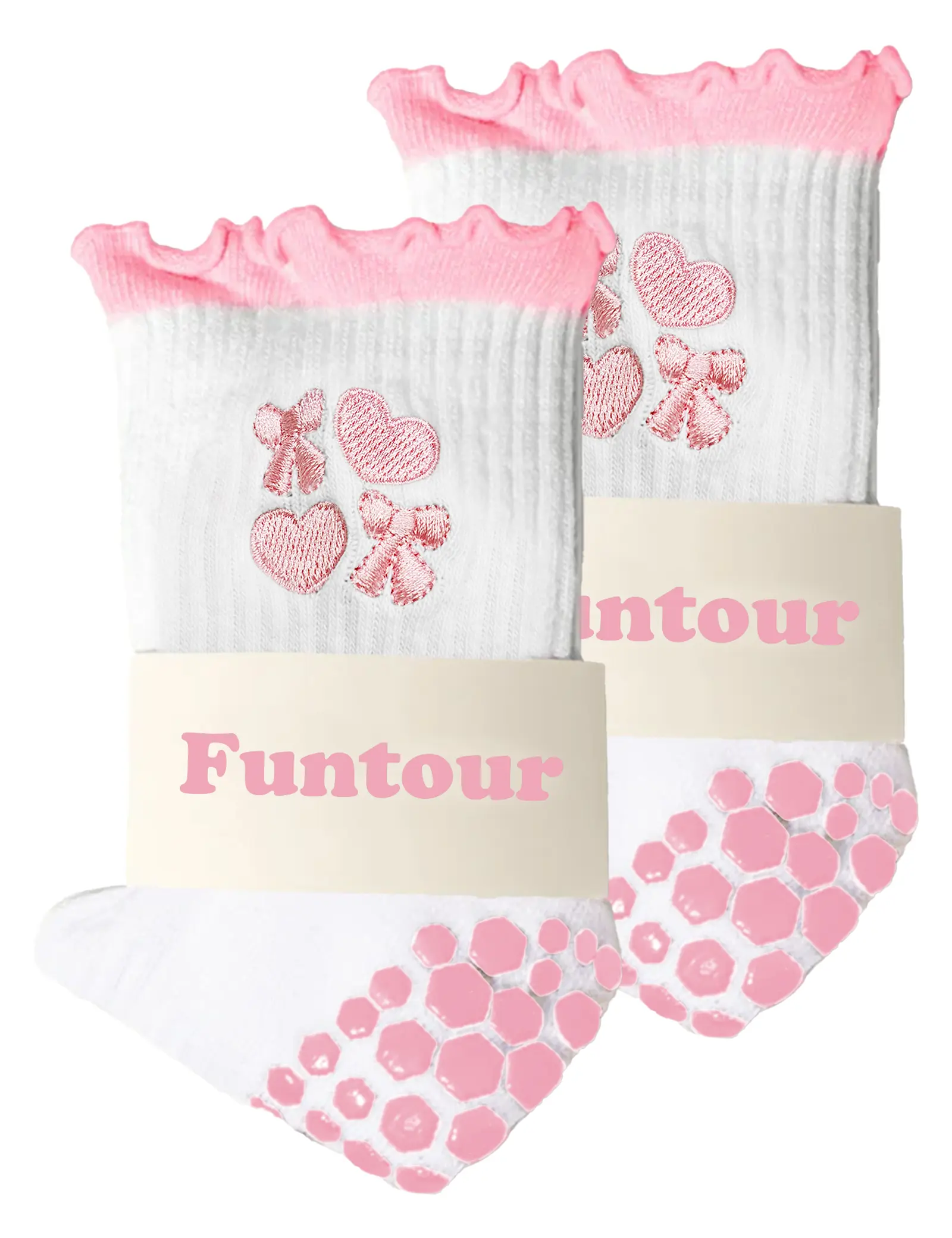 Women's Anti-Slip Mid-Calf Socks, Breathable Sweat Absorbent Grip Socks for Yoga, Pilates & Gymnastics, All-Season Athletic Sports Socks Womenswear Cute