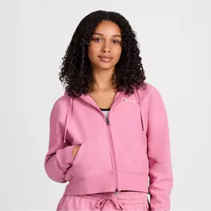 Champion Women's Cropped Fleece Zip-Up Sweatshirt - Pink M