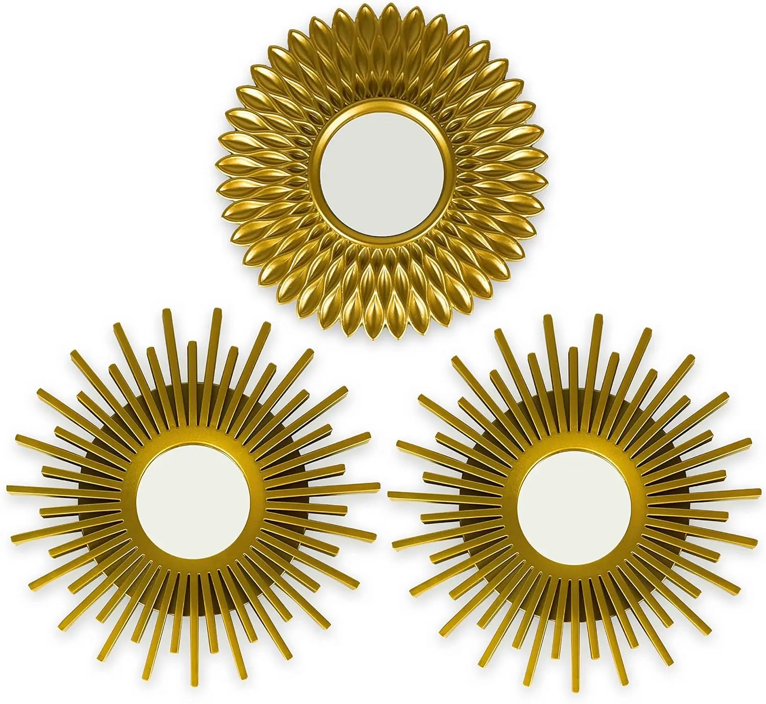 Wall Mirrors Set of 3 – Round Aesthetic Mirror for Bedroom, Living Room & Home Decor | Perfect Mother's Day Gift for Mom, Women & Girls | Modern Boho Chic Vintage Decor | Espejos Decorativos Pared