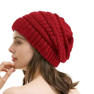 No Static-No frizz-No Tangle Satin LinedBeanie,Winter Warm Silk Satin Lined KnitHat,Anti-Static Satin Lined Caps Beanie Hat