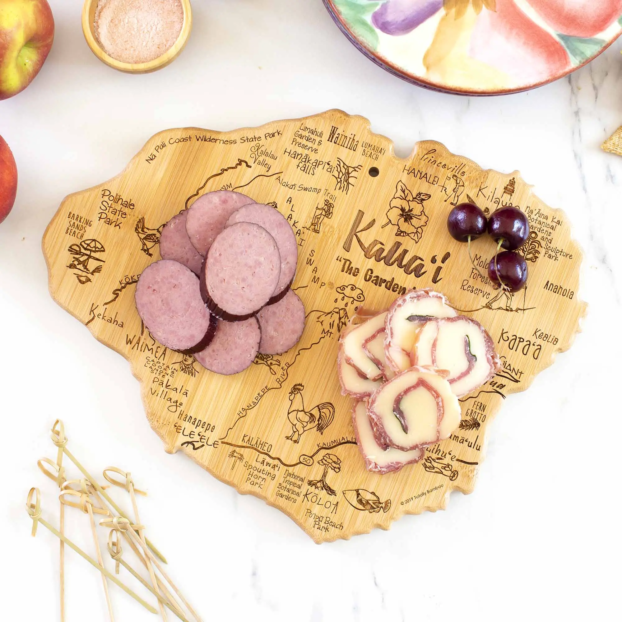 Destination Kauai Island Shaped Cutting Board, Charcuterie and Serving Board – Gift for Kauai Lovers, Home Décor or Kitchen Use