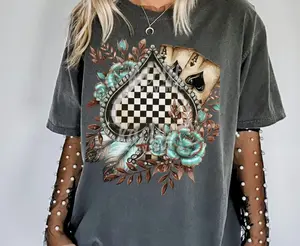 Wild Card Spades T-Shirt – Edgy Western Yallternative Tee with Ace Card Graphic, Rodeo-Inspired Comfort Colors Fit, Bold Concert Style Statement