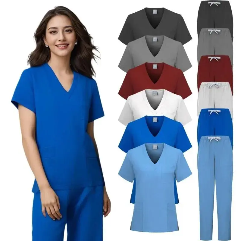 Department Work Uniforms for Women Matte Suits for Medical Nurses Beauty Salon Work Clothes Short Sleeve Hand Washing Clothes