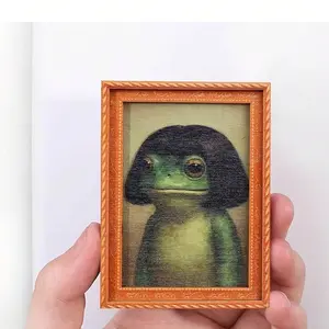 Unique Frog Design Refrigerator Magnet, Refrigerator Decorating Magnet, Mini Photo Frame Style, Fun Home Decor Accessory, DIY Craft, Suitable for Fridge, Whiteboard, Dishwasher