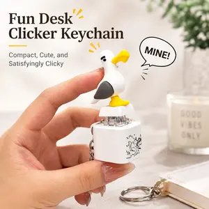 Seagull MINE! Button Keychain-Real Sound & LED Light, Funny Interactive Gift for Friends & Family