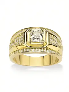 1 PC Glamorous Cubic Zirconia Ring Beautiful Rings Solitaire Engagement Ring For Men Party Accessories Jewelry Gift
