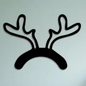 1 piece of black wrought iron reindeer antler wall decoration - vintage black and white Christmas deer antler decoration, lightweight metal holiday decoration, suitable for homes, offices, rooms - easy to hang, Christmas decoration, wall decoration