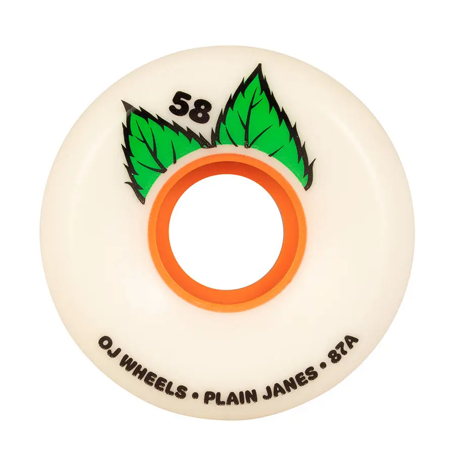 87a OJ Plain Jane Skateboard Wheels, 58mm Rolling Keyframe Skate Wheels for Skateboarding