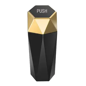 Mini Car Trash Can, Artificial Diamond Shaped Automatic Portable Trash Can, Easy To Clean Garbage Can For Car Home Office Garbage Bin
