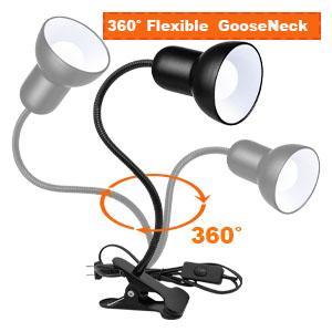 Desk Lamp, 360 Rotation Clip On Reading Light - Gooseneck Lamp with Cable, Portable Clamp Light for Bedroom, Office, Home Lighting