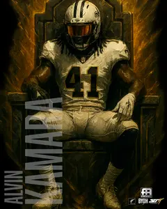 Alvin Kamara On the Throne Autographed 8x10 Photo
