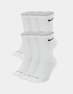 Nike Dri Fit Crew Socks 6 Pack White
