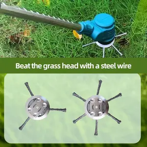 Steel Wire Grass Trimmer Head, 2025 New 6 Inch String Trimmer Replacement Head, Universal Steel Wire Weed Grass Trimmer Blade Remover Tool for Lawn Mower Tray, Weed Eater (2, 6 Blades)