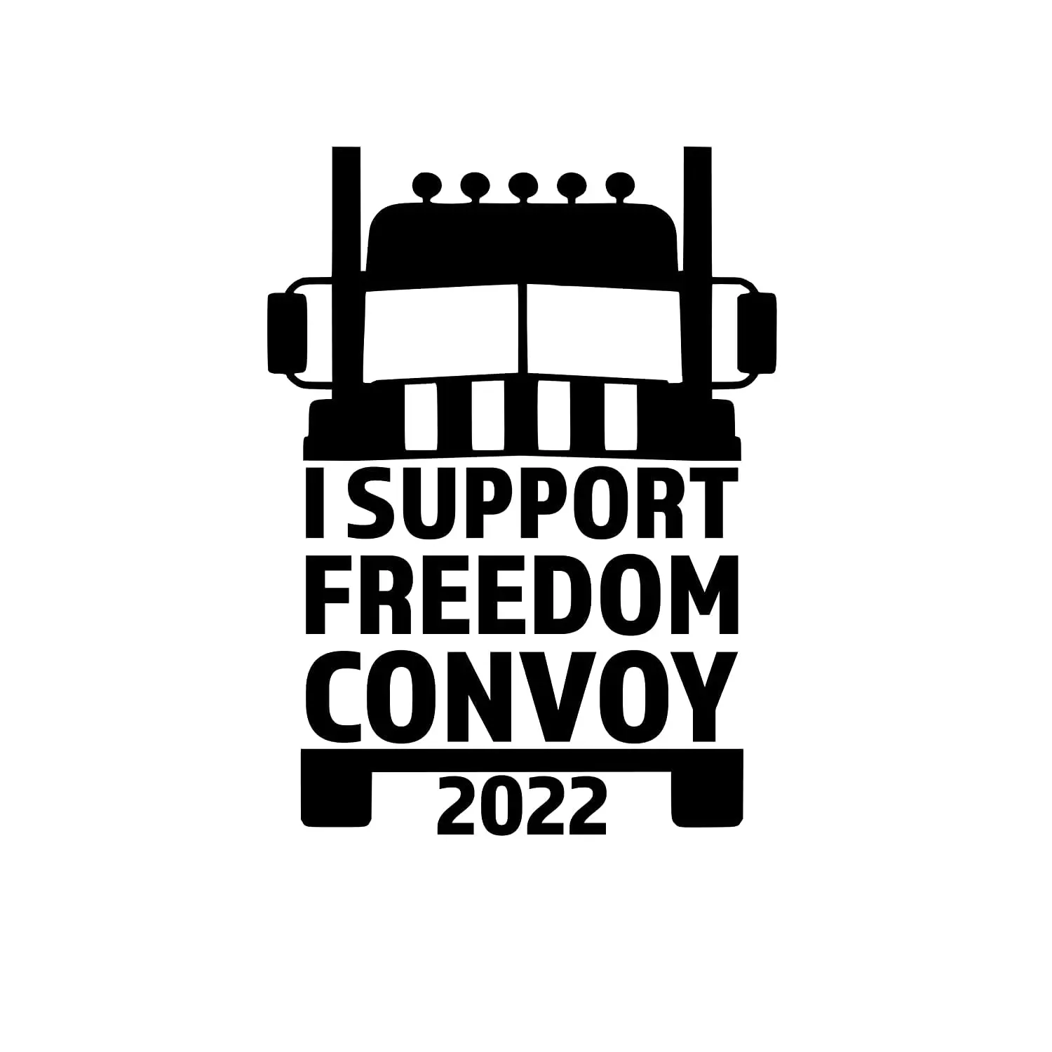 WS Designs I Support Freedom Convoy 2022 Vinyl Die Cut Decal 7 inch Tall Thank You Truckers Bumper Sticker Window - White Color