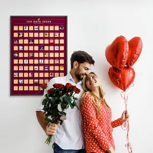 100 Dates Ideas Couples Bucket List Scratch Off Poster