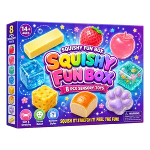 8-Piece Mystery Squishy Toy Set, Slow-Rising Stress Relief Fidget Toys, Sensory Squishy Bundle with 8 Unique Styles, Creative Blind Box Party Gifts