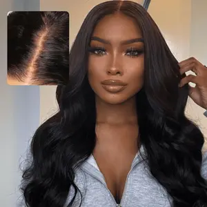 Sunber Pre everything 13x4 Transparent Lace Frontal Wig and HD Real Scalp 3D Body Wave Put on and Go Human Hair Wigs