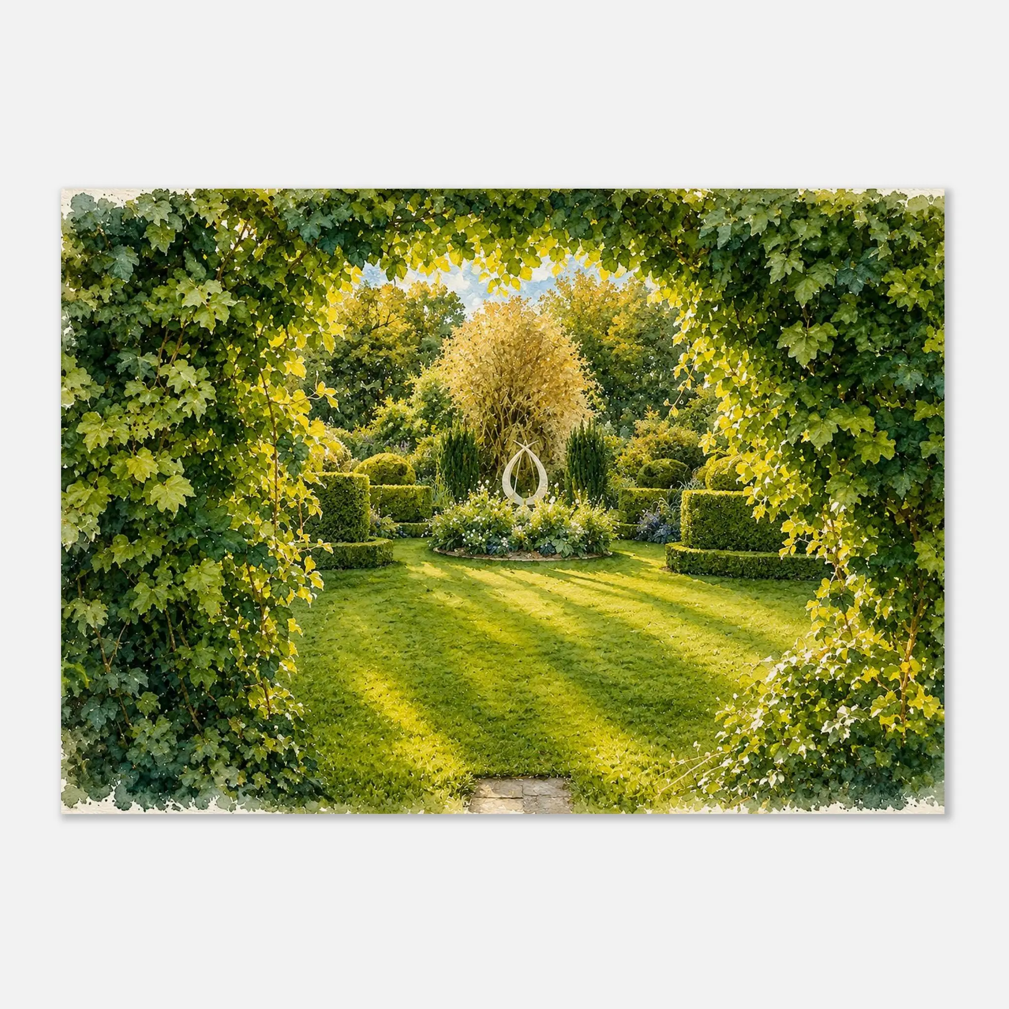 Chenies Manor Garden Archway - Premium Matte Paper Style Poster - Watercolor Journey Collection