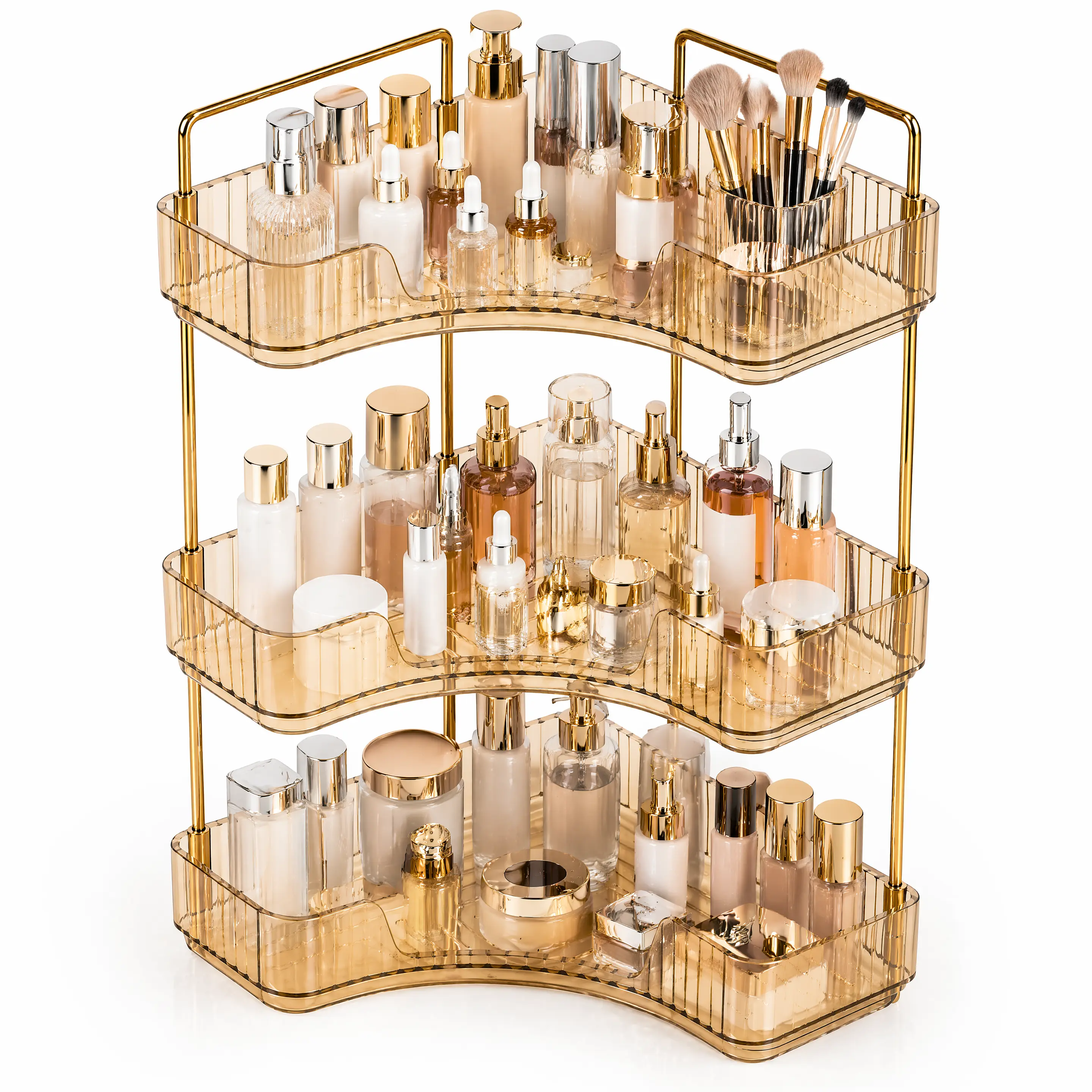2/3-Tier Modern ABS Waterproof Bathroom Corner Counter Organizer, Multi-Tray Easy-Install Storage for Makeup & Home Supplies - Mother's Day Gift Instant Hot Water Heater Shower Set