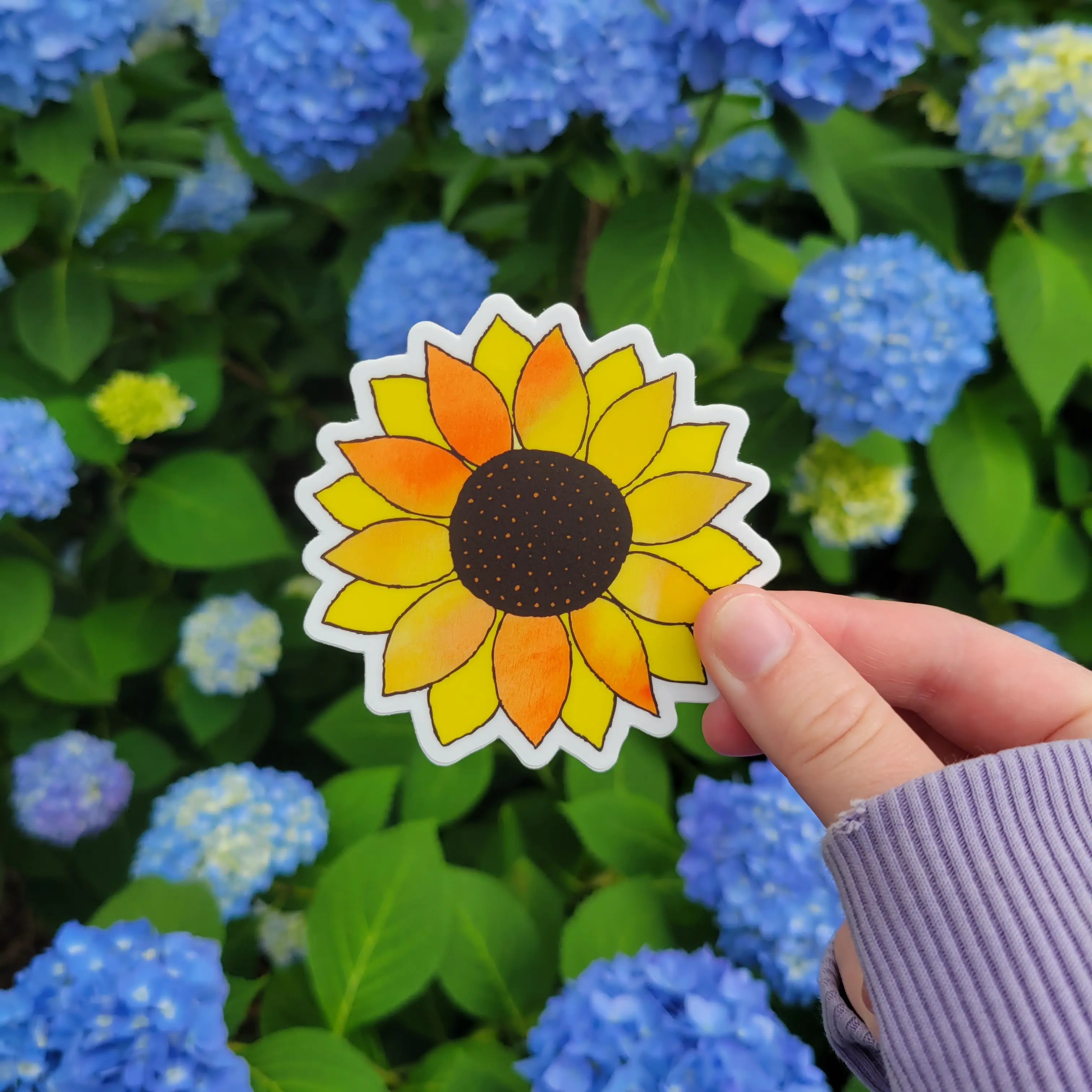 Sunflower Sticker, Vinyl 3 inch sticker