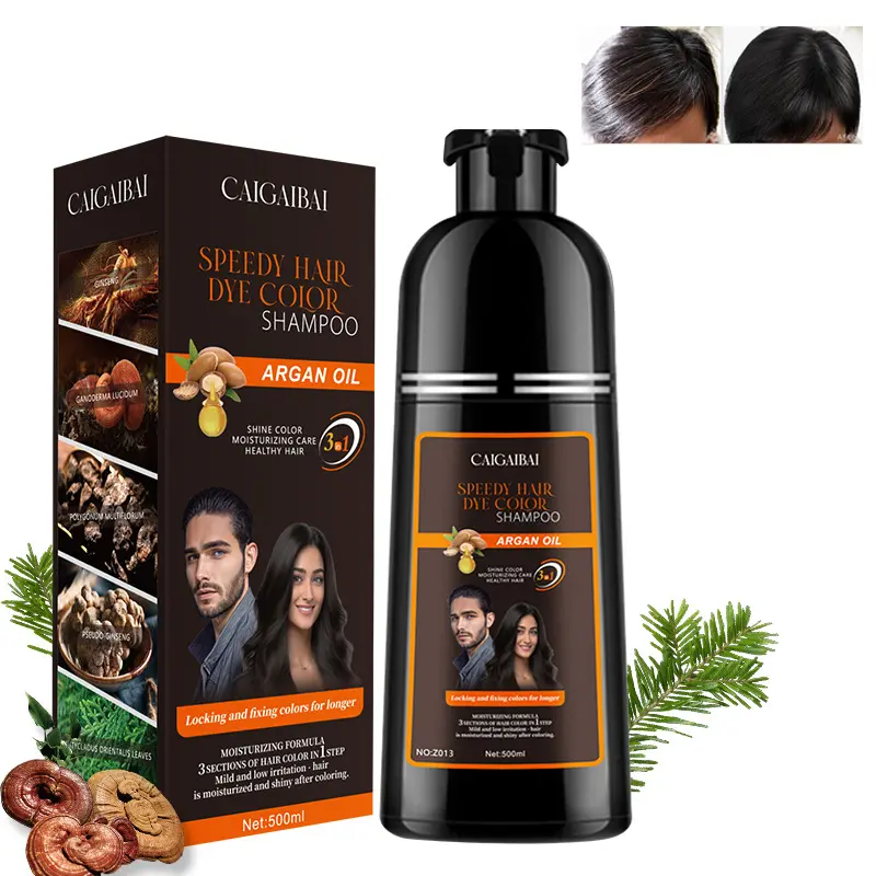 Instant Shampoo for Black Hair +99.99% Gray Hair Coverage-Herbal Ingredients-Two Color Options