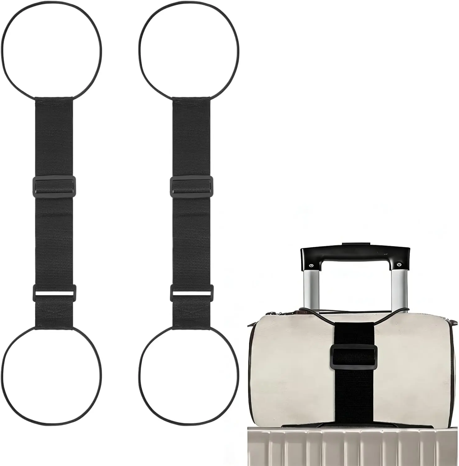 【Father's Day Gift】2Pcs Luggage Straps for Suitcases, Adjustable Luggage Connector Straps, Luggage Straps Bag Bungee, Add a Bag Easy to Travel Suitcase