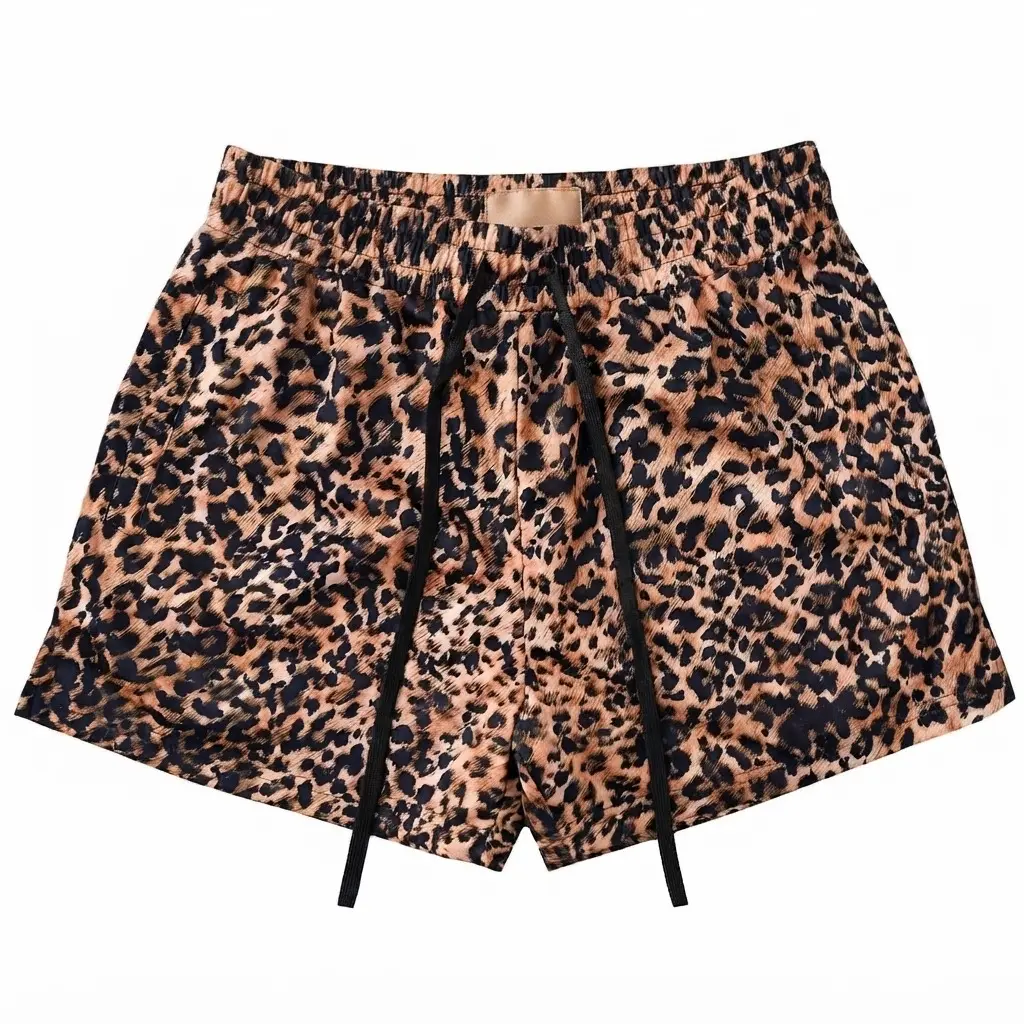KiII New  Cre.w Leopard Print Mesh Shorts Unisex Muay Thai Oversized Gym Workout Streetwear Casual Loose Fit Men Women All Season