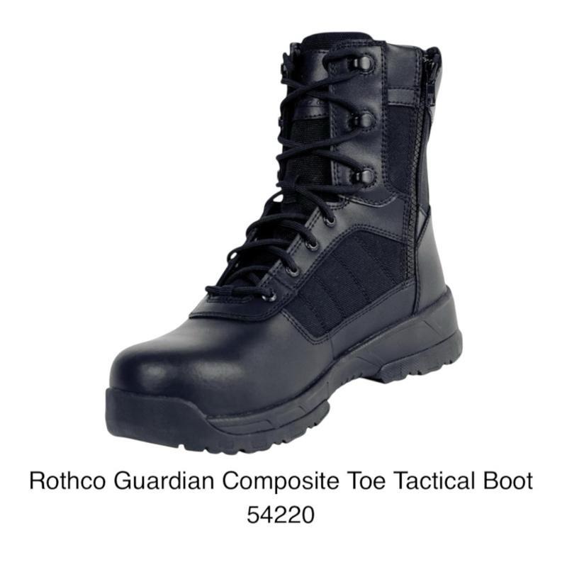 Rothco Guardian Composite Toe 8 Inch Tactical Boot Black - H20 Lock Waterproof, Molded EVA Footbed And EVA Midsole, Ground Lock Terrain Endurance System, Workwear Footwear,  Walking Shoes Closed Leather