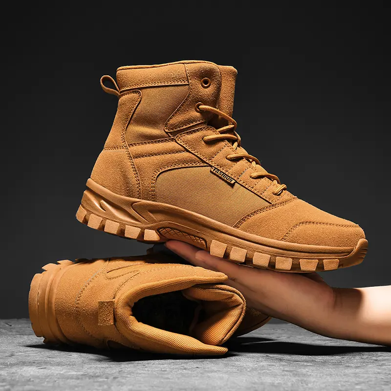 Men's Tactical Hiking Boots Young Man Lightweight Comfortable Waterproof Boots Work Boy's All-Terrain Anti-TPR Sole Grade Outdoor Boots Camping All-Season Non-Hiking Gear Breathable Outdoor Shoes Rubber Outsole Durability Worker Women