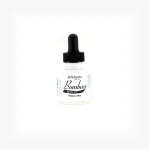 Dr. Ph. Martin's Bombay India Ink (8BY) Ink Bottle, 1.0 US fl oz, White, 1 Bottle